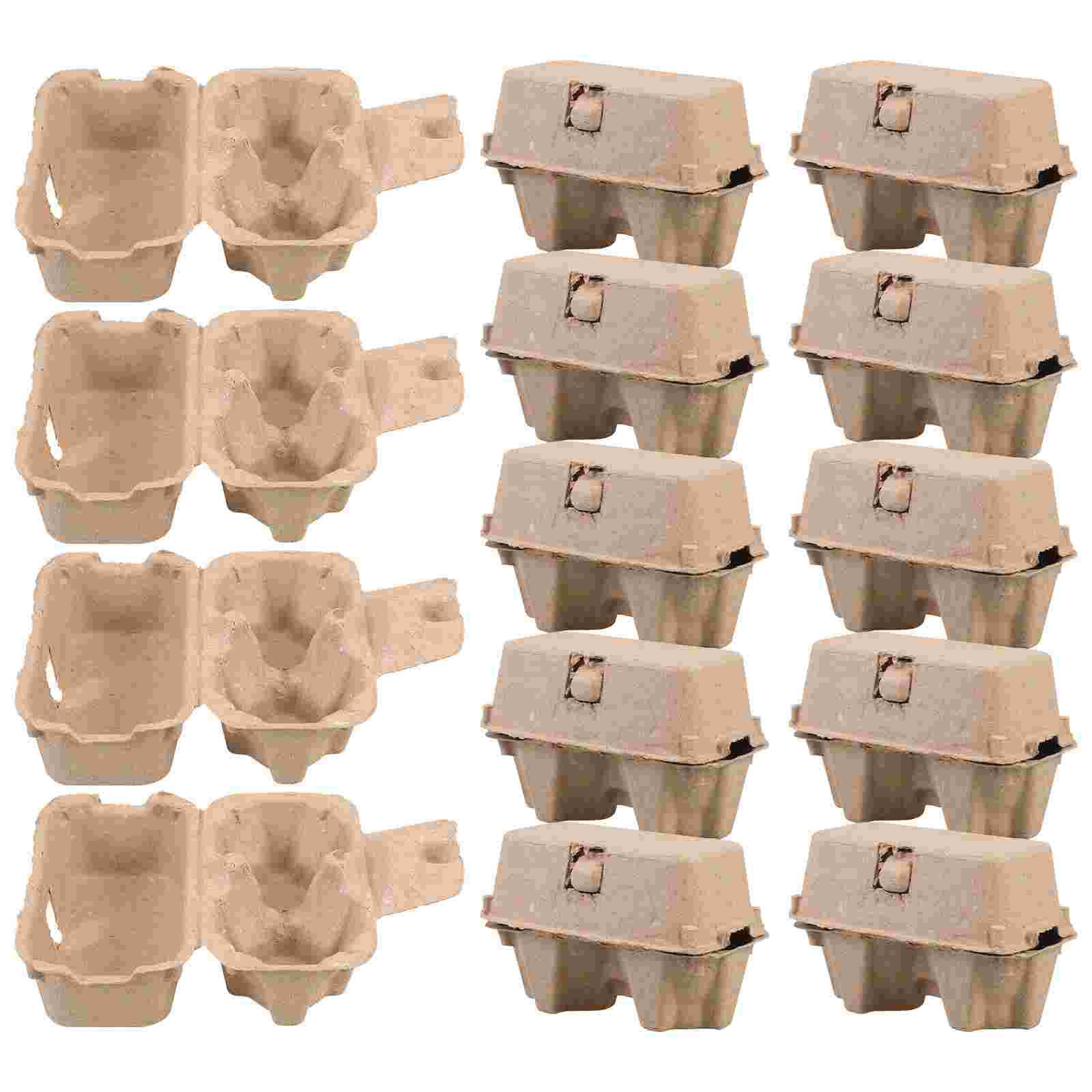 

25 Pcs Paper Pulp Egg Trays Cardboard Cartons Native Packaging Box Eggs Lid Organizer for Fridge