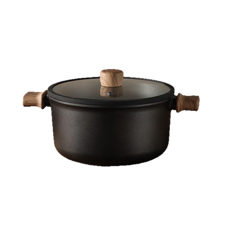 Universal Titanium Non-stick Stockpot: Steaming & Stewing, Double-Ear Design for Induction & Gas Stoves