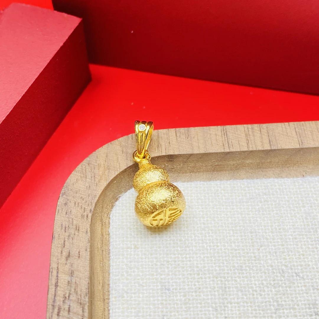 2025 New Xiaohongshu Super Sparkle Brushed Gourd Necklace for Women - Exquisite Chinese Style Titanium Steel Clavicle Chain