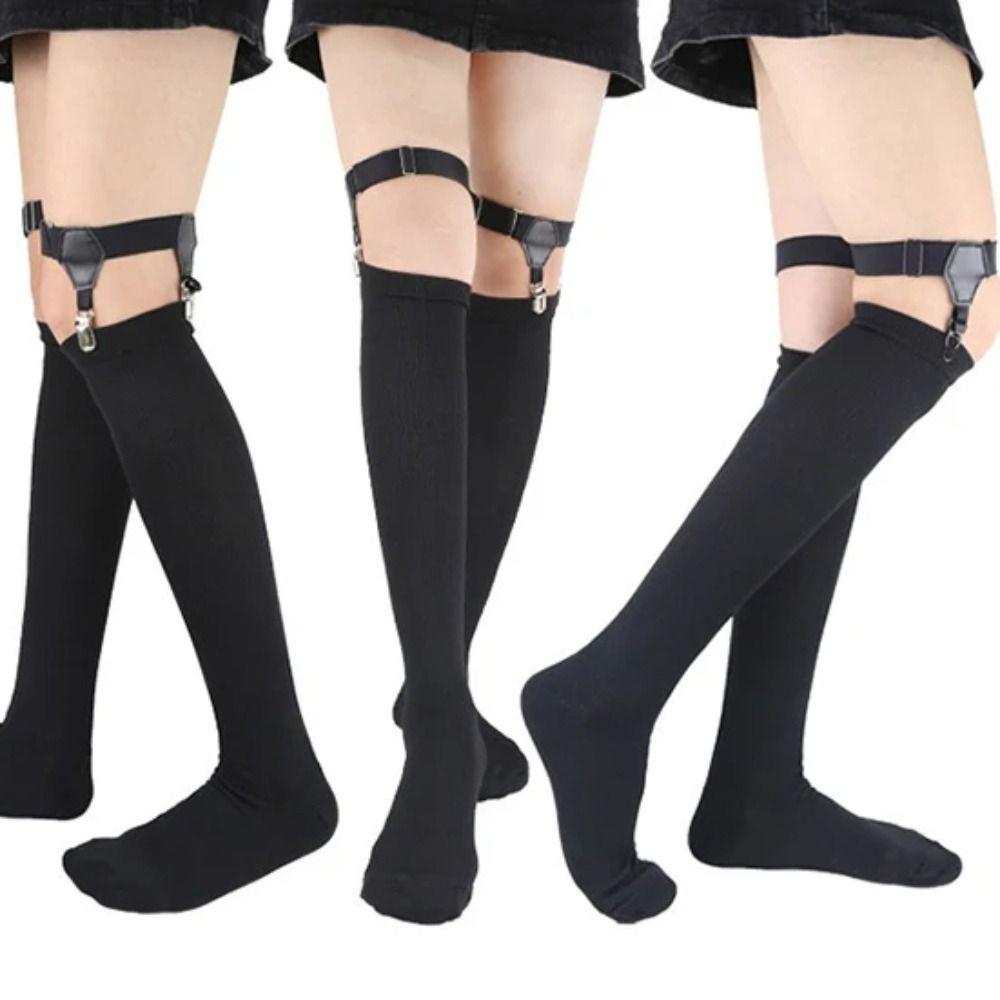 1 Pair Adjustable Garter Holder Non-slip Clip Garters Suspenders Leg Suspenders  Women Men