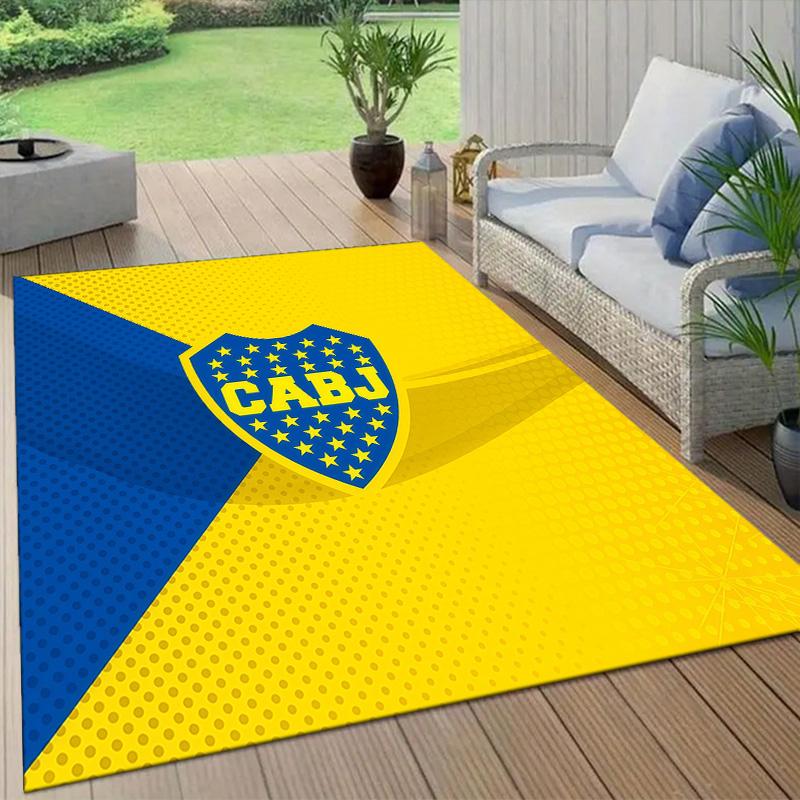 Club Atletico Boca Juniors3 Flannel Pattern Square Carpet,Area Rug,Carpet Rug for Living Room Bedroom Sofa Playroom Decor,Non-slip Floor Mat