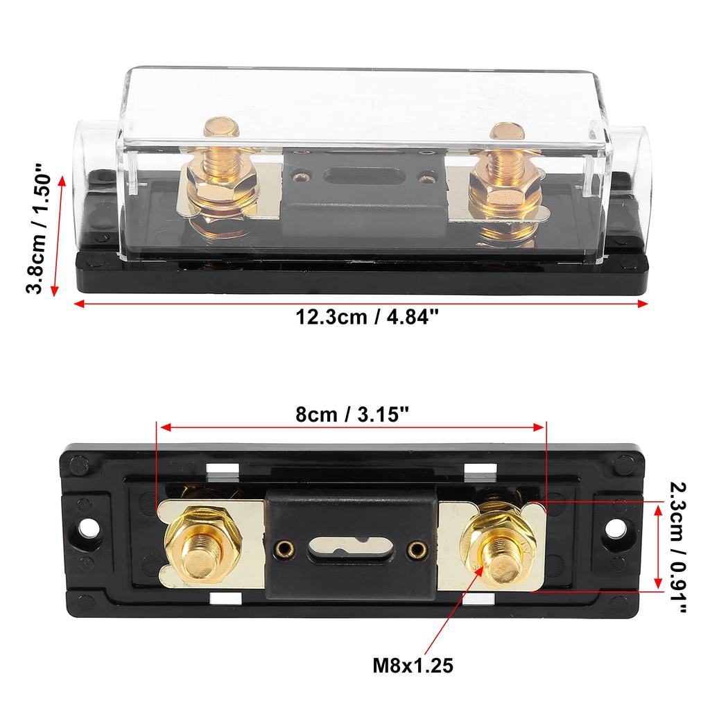 X AUTOHAUX Fuse Holder Fuse Tube Black ANL Fuse Inline Holder for Car Audio Video Stereo 150A