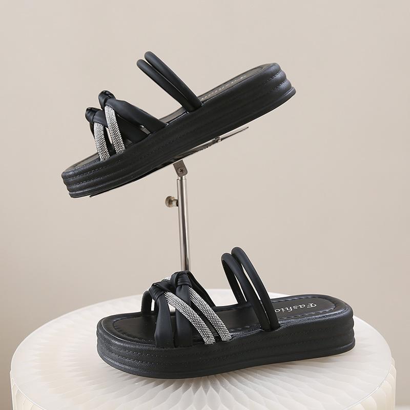 Platform Sandals Women's Summer Wear Exquisite Explosion with Skirt Roman Shoes French Open-toed Cool Slippers Two Wear