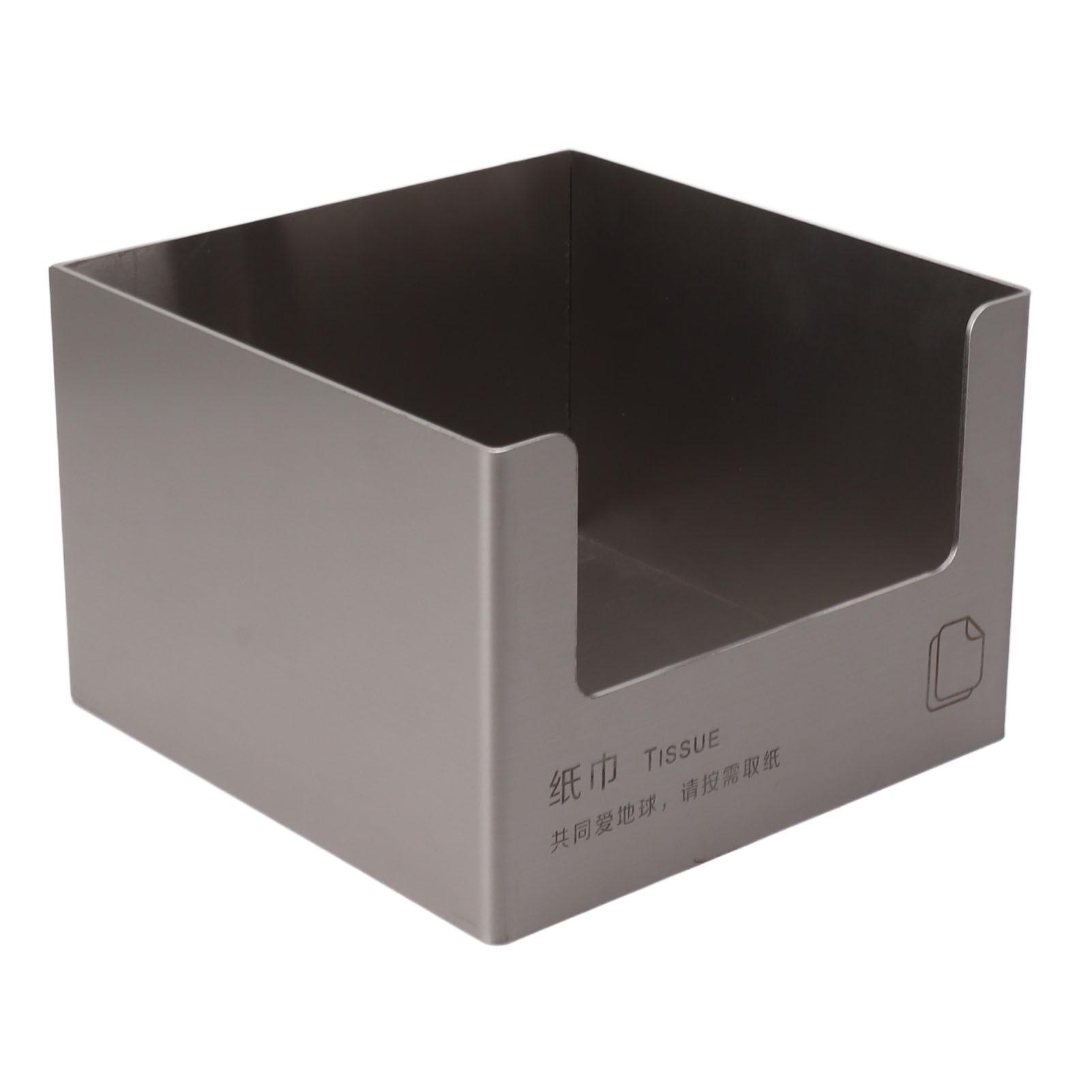 

Stainless Steel Tissue Box Square Tissue Holder Large Opening Napkin Dispenser Modern Style for Bathroom Vanity срібний