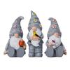 3Pcs/Set Outdoor Garden Gnome Statue Sitting Standing Butterfly Bird Mushroom Faceless Dwarf Resin Figurine Sculpture Decoration Ornament