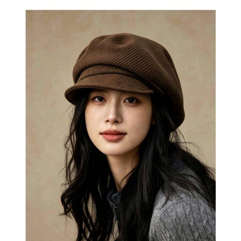 Women S Large Size Face Slimming Vintage Simple Casual Hat For Autumn Winter