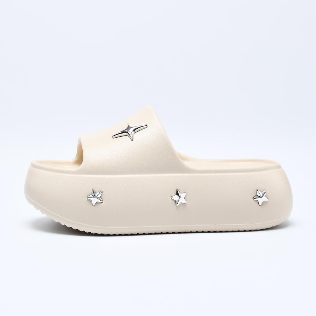 Summer new thick-soled one-pedal slippers women's height increase wear-resistant beach fashion casual cool slippers