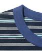 TAILOR STUDIO Soft Campus Striped Short Sleeve T-Shirt (Navy/Blue)