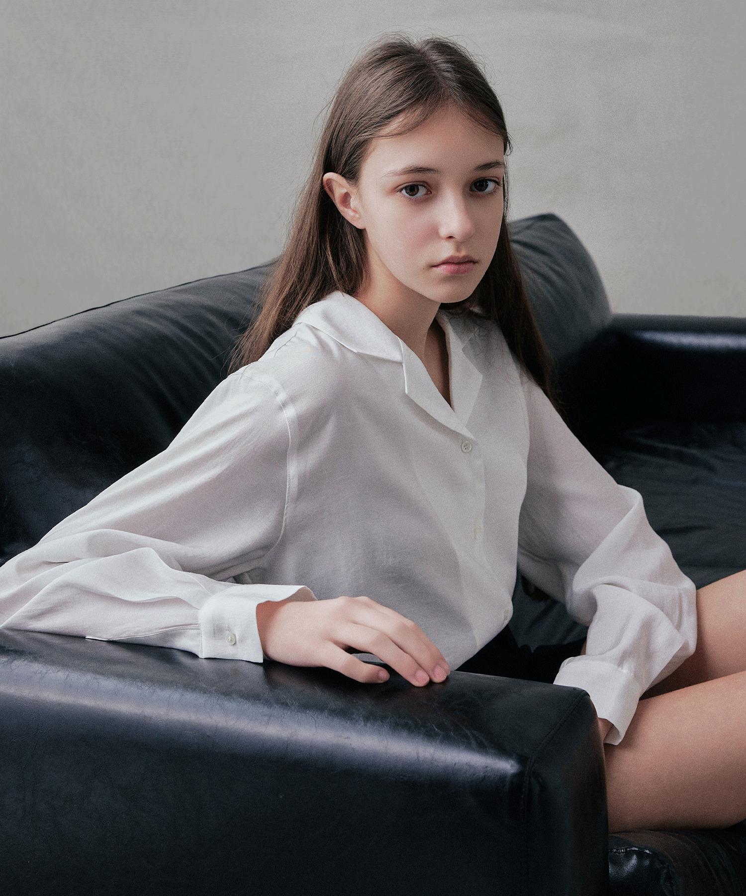 Rank 5 [Reina] Notched Collar Shirt_White White/F
