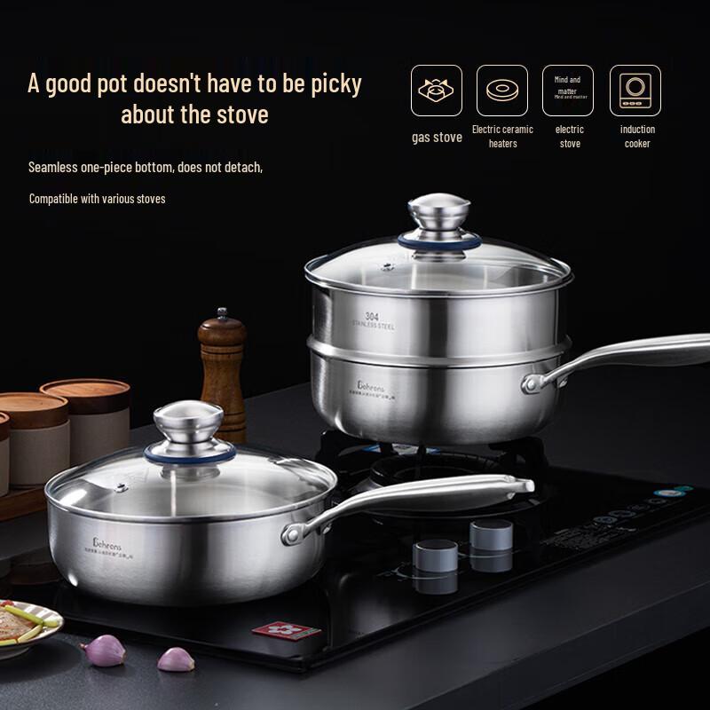 Beilunsi 24cm Multi-functional 304 Stainless Steel Pot