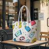 Cute Cartoon Pattern Tote Bag Trendy Casual Daily Carry Handbag Lightweight Large Capacity Shoulder Bag for Outdoor Shopping
