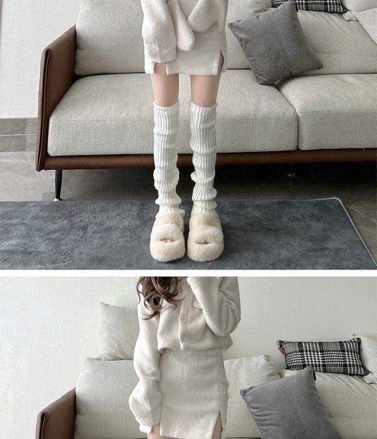 Japanese Lolita Knitted Calf Socks - Slimming Leg Covers, Shape-Enhancing JK Style