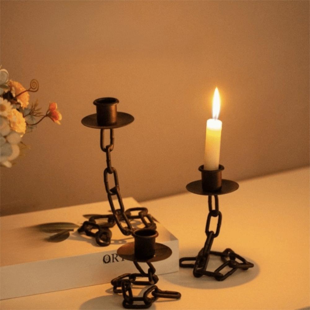 Industrial Style Dark Style Candle Holder Gothic Candle Stand Dinning Table Centerpiece Bedside