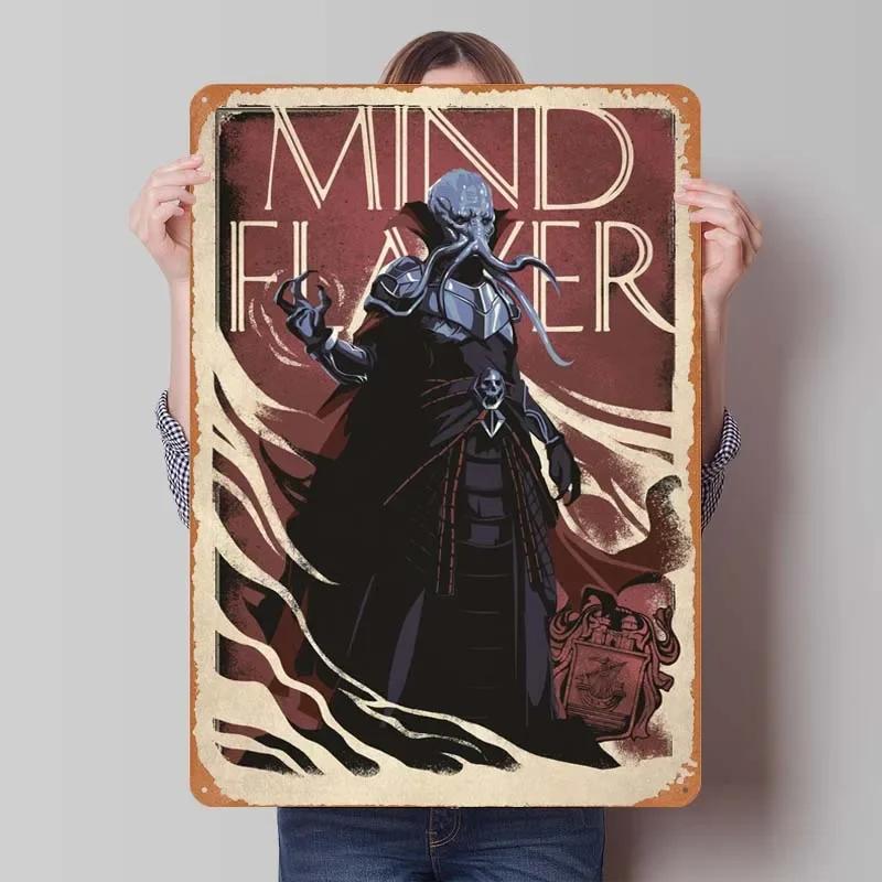 

D-Подземелья и драконы Знак Настраиваемые игровые постеры Декор для дома Ретро металлическая жестяная табличка для украшения комнаты геймера Металлическое настенное искусство 7.9x11.8In(20x30cm)