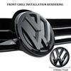 W123YY-2pcs ABS Car Front Grill Emblem Rear Trunk Badge Logo for Volkswagen VW Golf 5 6 7 7.5 8 MK5 MK6 MK7 MK8 Polo Passat Scirocco