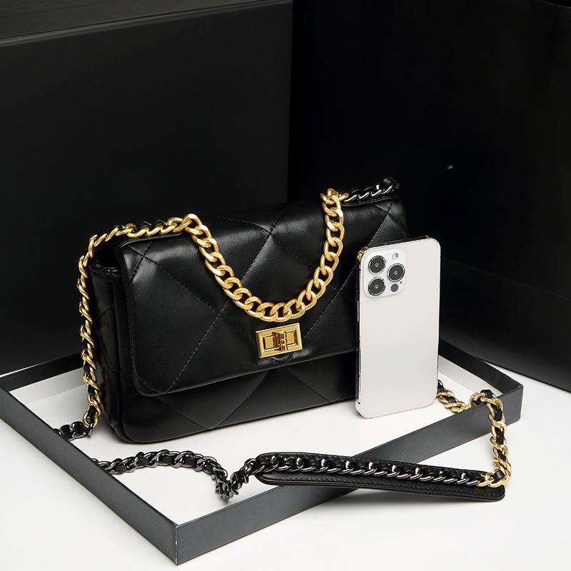 Fashionable Women's Bag Niche Design Diamond Chain Bag for Women Spring and Summer New Handheld Small Square Bag Crossbody Armpit Bag