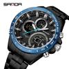SANDA brand 3175 men's electronic quartz watch steel core black technology multifunctional waterproof men's quartz watchv