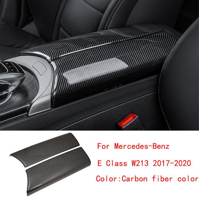 2 * fibra de carbono interior do carro centro braço caixa console caixa de armazenamento guarnição capa para mercedes-benz ce ​​glc classe w213 w205
