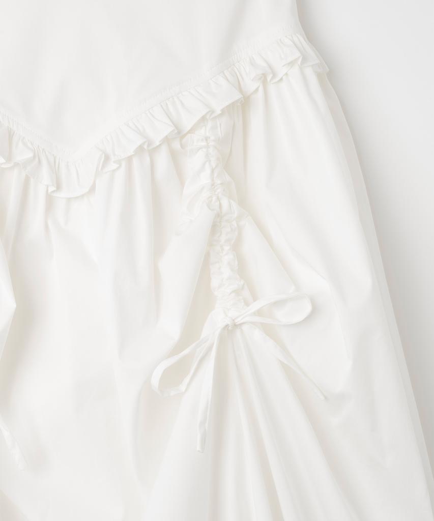 MILLO WOMEN Balloon Shirred Maxi Skirt [White]