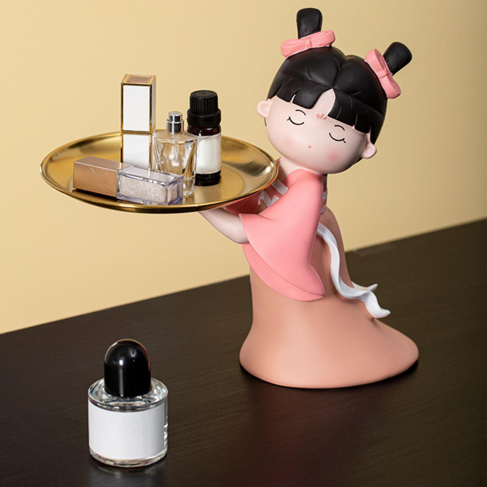 

Chinese Girl Statue Desktop Crafts for Bedside s Bedroom Decor Multifunctional Holiday Birthday розовый