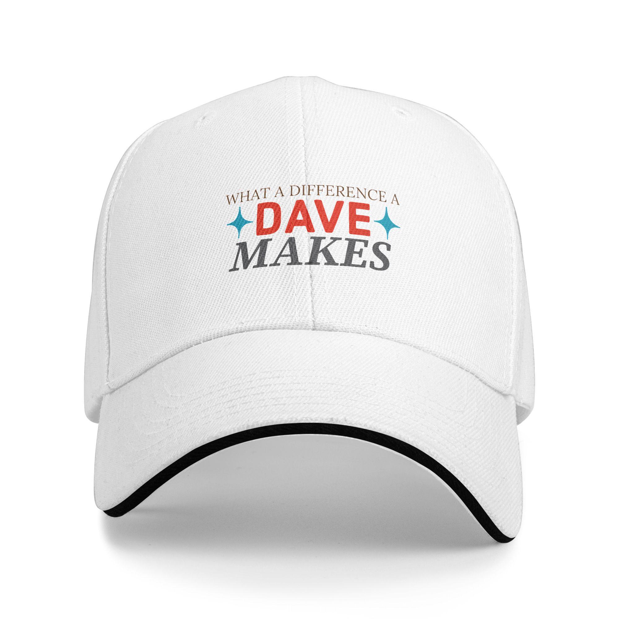 What A Difference A Dave Makes Casual Baseball Cap Outdoor Sport Trucker Hat Summer Hot Sale Unisex Unisex Funny Baseball Caps One Size