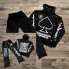 Womens Oversized Hooded Sweatshirt Set With Printed Design Loose Fit Streetwear Two-Piece Tracksuit