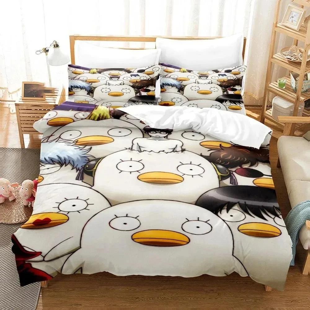 3D Gedrucktes Gintama Bettwäsche-Set Anime Gintoki Sakata Bettbezug Doppel Twin Full Queen King Erwachsener Junge Bettwäsche Bettdeckebezug