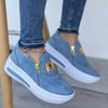 Autumn Large Size Sports Zipper Women's Single Shoes Flat Sole Solid Color Women's Casual Sports Shoes