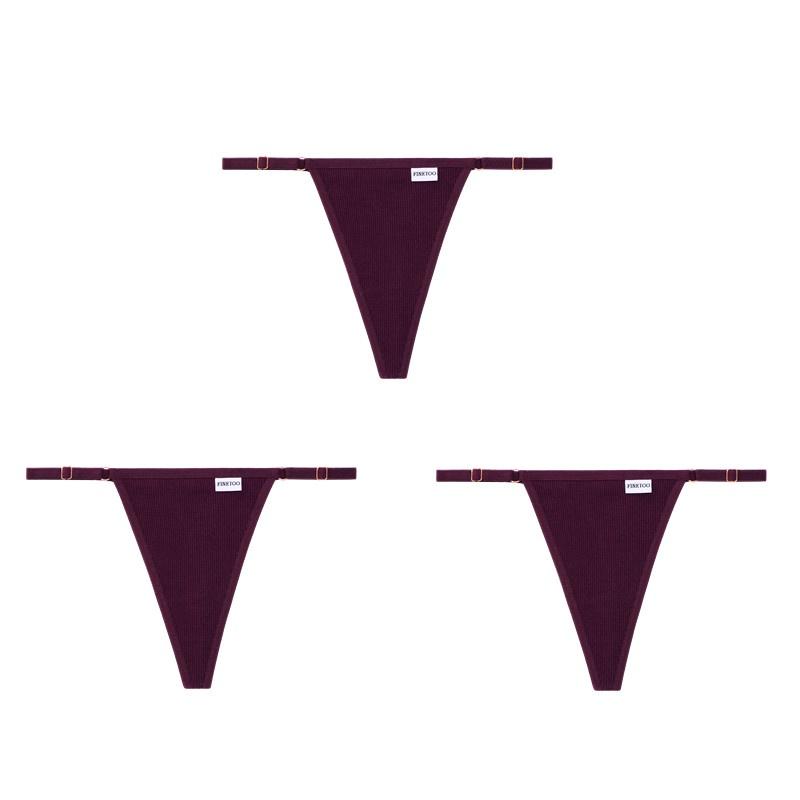 

Регулируемые хлопковые трусики, 3 шт./компл., женские сексуальные трусы с Т-образной спинкой, удобные стринги для девочек, нижнее белье, женское бикини S