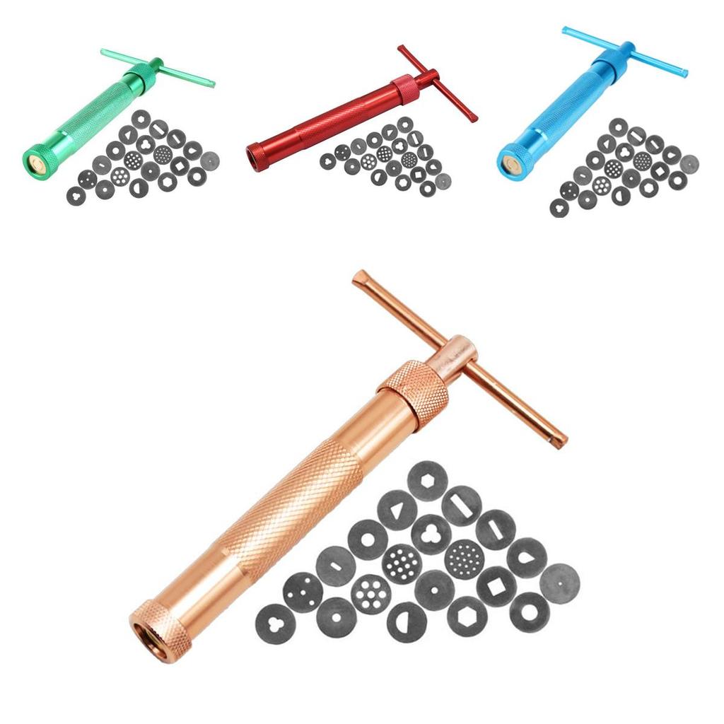 Modern Minimalist Stainless Steel Piping Gun With 20 Floral Nozzles For Baking Creations