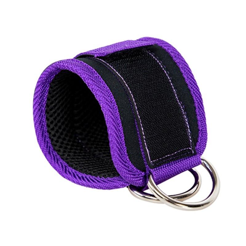 

1 шт. спортивные ремни для лодыжек с подкладкой D-образные манжеты для лодыжек для тренировок в спортзале тросовые тренажеры упражнения для ног регулируемая поддержка лодыжки фиолетовый