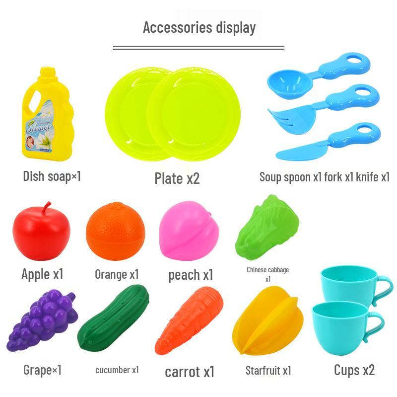 Kids' Automatic Dishwashing Sink Toy with Circulating Water for Play Kitchen