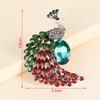 Retro Red Rhinestone Peacock Brooch Pins For Women Brooches Jewelry Accessories