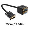 VGA Signal Splitter 1In 2Out 25cm Cord 1080P For Double Display Setups Computer Projectors Video Cable Splitter