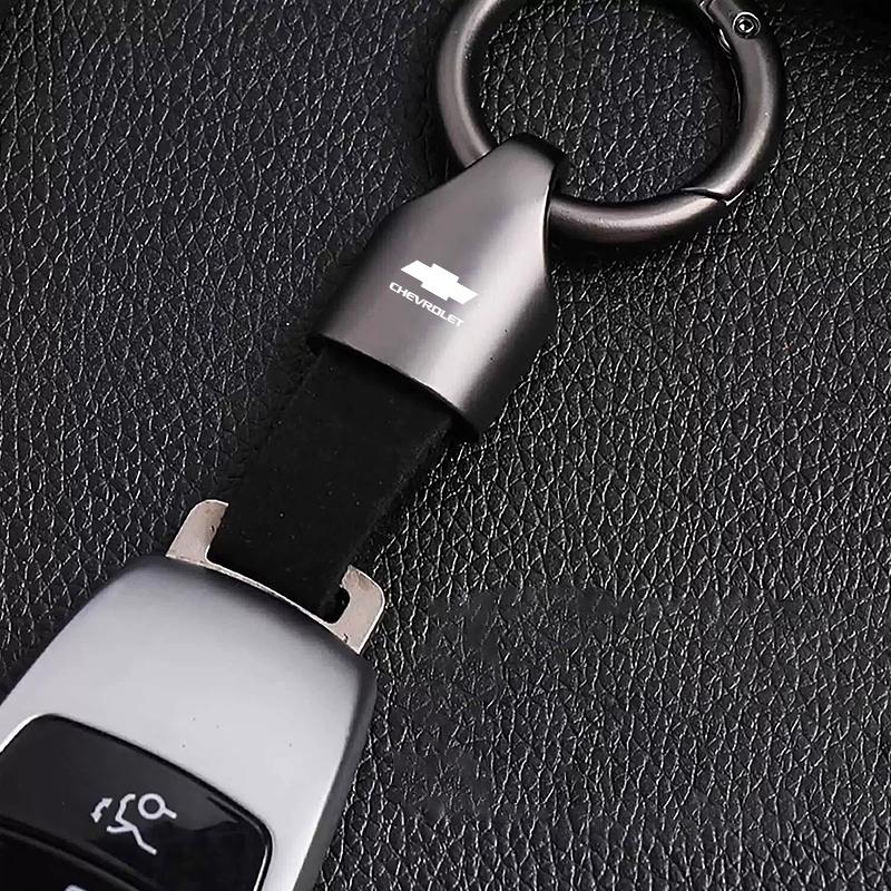 Metal/Leather Car Logo Key Chain Keyring Auto Interiors Accessories For Chevrolet Cruze Aveo Lacetti Niva Trax Bolt Impala Sonic