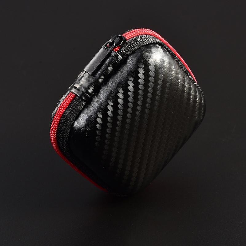 Carbon Fiber Waterproof Carrying Case Storage Pouch Cable Management Bag for Headphones and Chargers