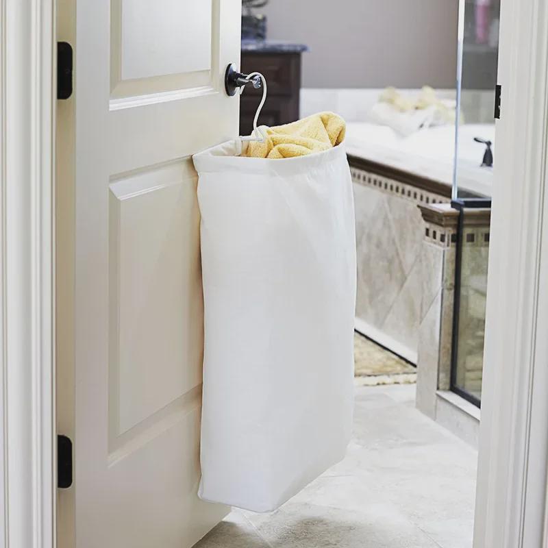 Rotatable Cotton Canvas Laundry Basket - Detachable and Washable Storage Bag