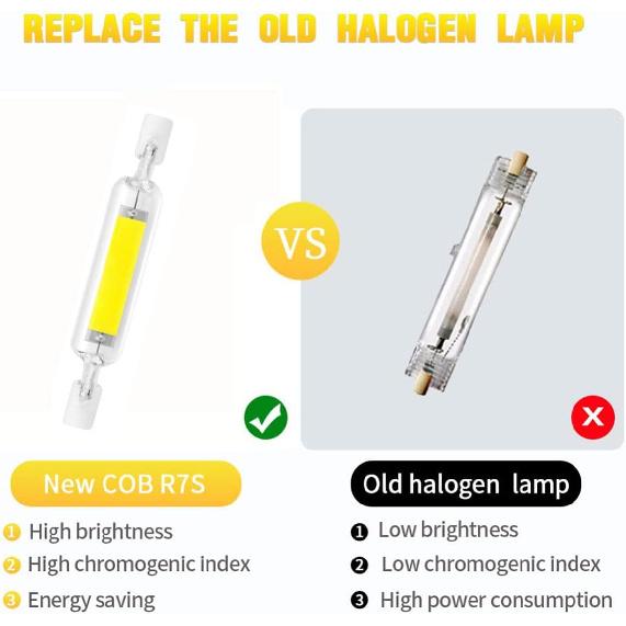 78mm 10W R7S LED Bulb 100W Halogen Equivalent 78mm J-Type 10W 120V R7S Base 6000K Cool White J Type T3 78mm Double Ended Flood Light Bulbs 360°Beam