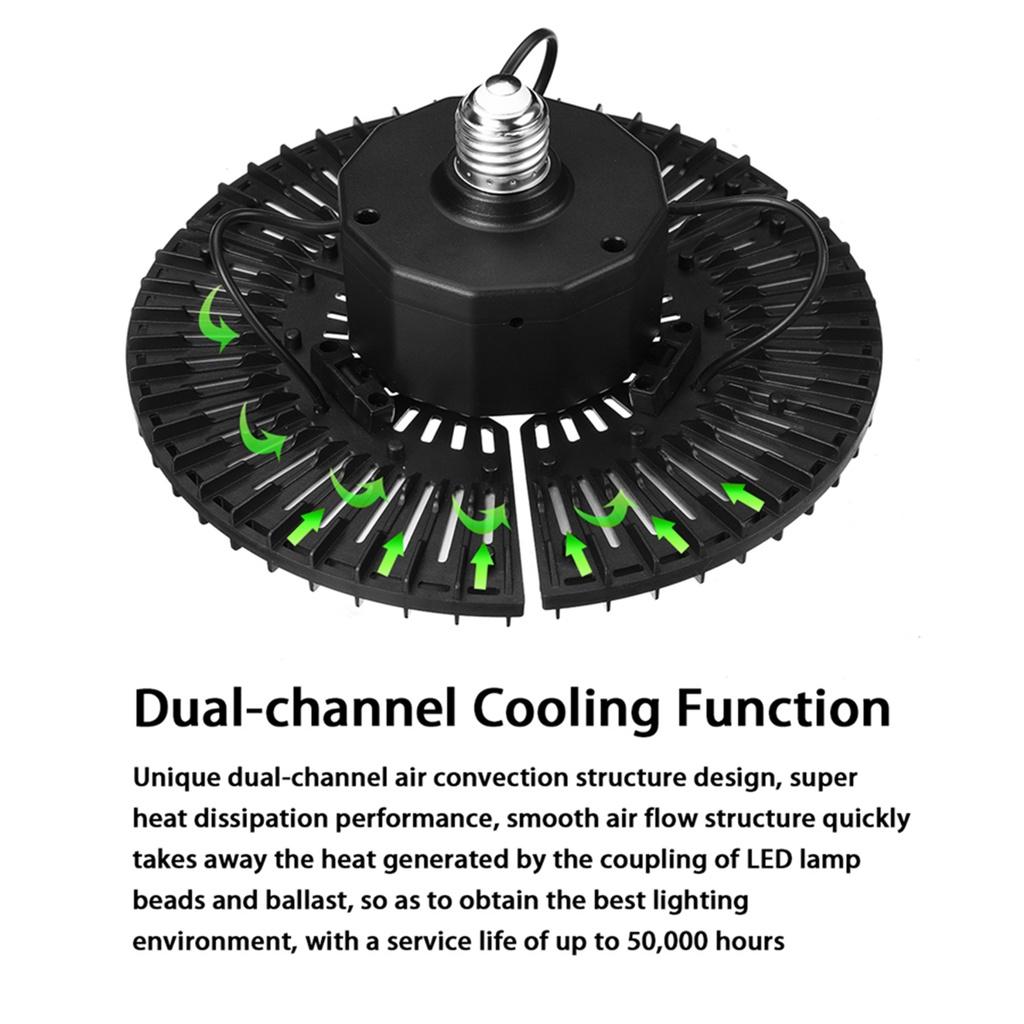 300W/200W 13500LM 315LED Pliable UFO LED High Bay Lights Lumière LED de Garage Éclairage Industriel Entrepôt Lampes LED High Bay