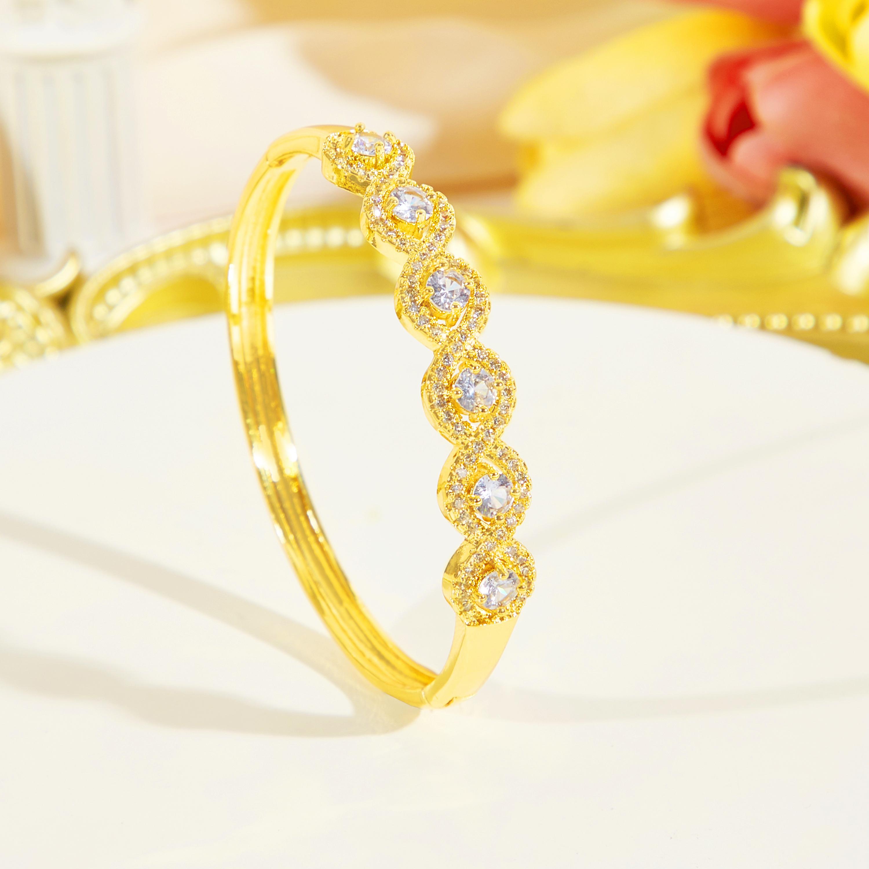 

Браслеты CMM Stunning Link Bangle с синими кубическими цирконами, яркий цветовой акцент, классический аксессуар для элегантных женщин белый