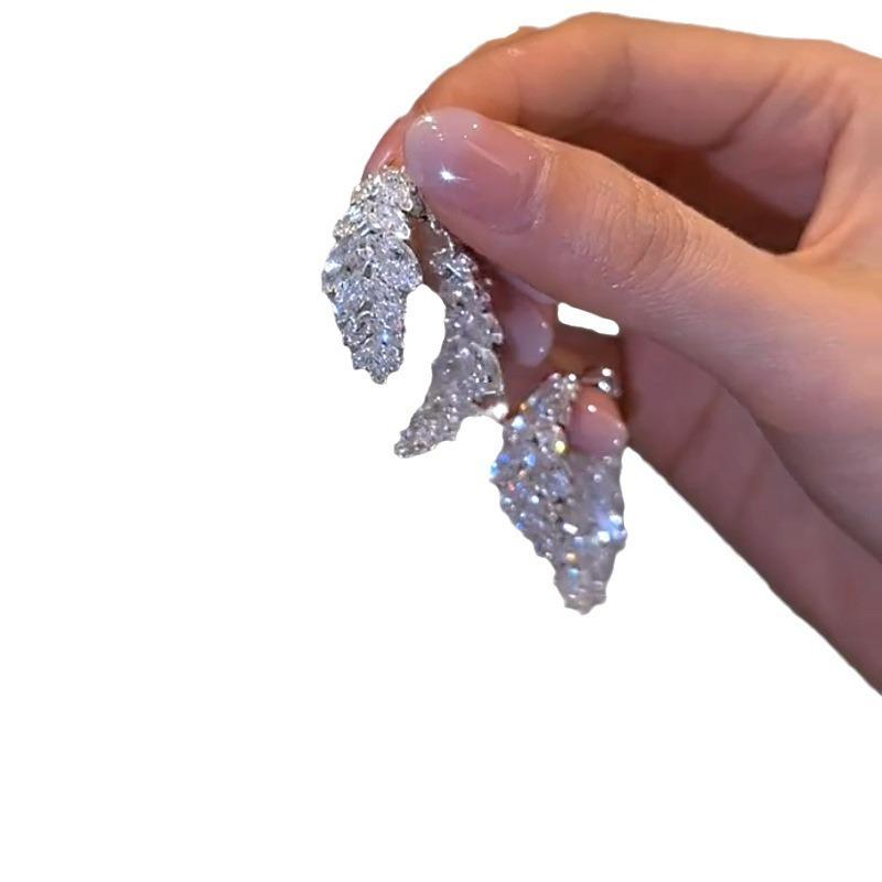 GemChic Women's Earrings Embed Zircon Twigs With Double-Sided Earrings Light Luxury Ear Stud Needle Fashion Earrings Birthday Christmas Jewelry Gift