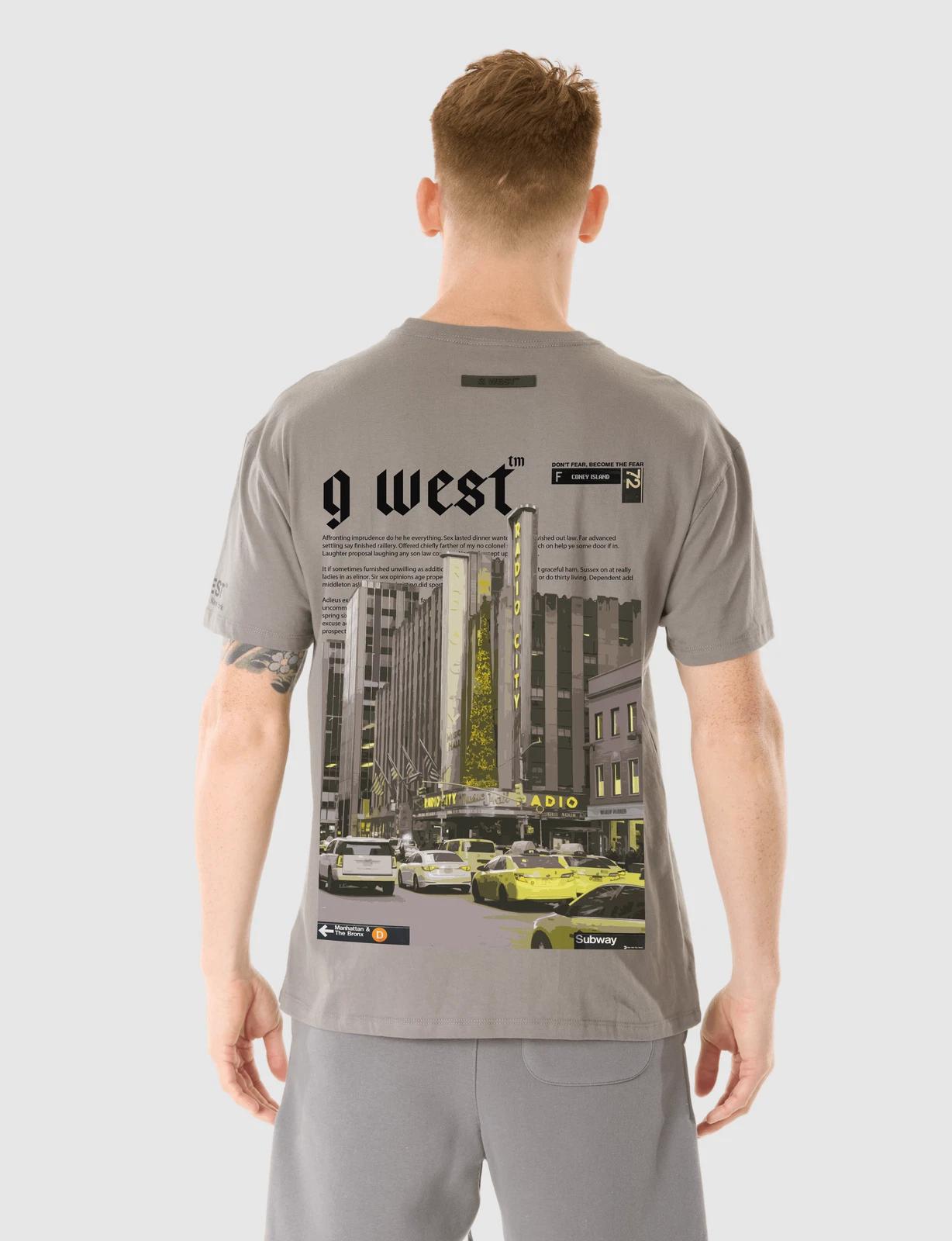 G WEST RADIO CITY T-SHIRT - CHARCOAL GRAY 3XL