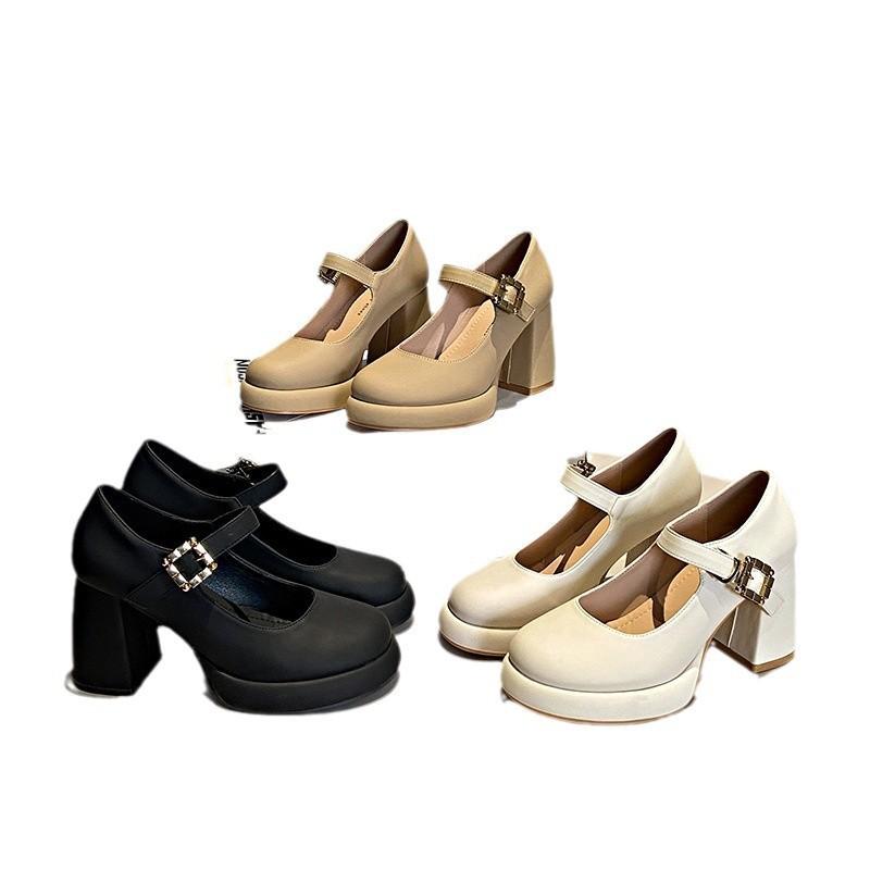 Fashion size 43 high heels single shoes women's new fairy style large size women's leather surface single shoes large size high heels