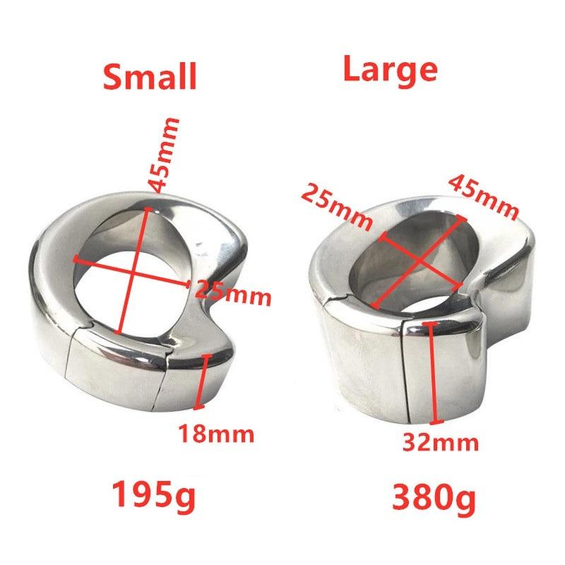 Stainless Steel Penis Lock Cock Ring Heavy Duty Weight Male Metal Ball Stretcher Scrotum Delay Ejaculation BDSM Sex Toy for Men