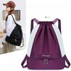 Lightweight Durable Oxford Drawstring Backpack Casual Fitness Gym Bag with Shoes Compartment Fashionable School Sports Bag