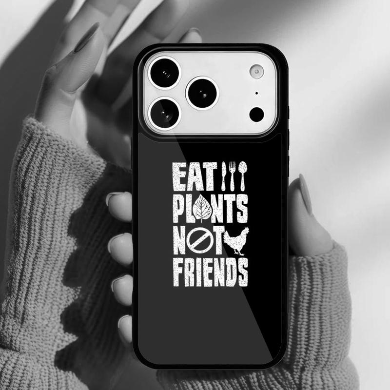 Eat Fruit Not Friends Vegane Handyhülle für iPhone 17 16 15 14 13 Pro Max Rückabdeckung für 12 11 Pro Coque