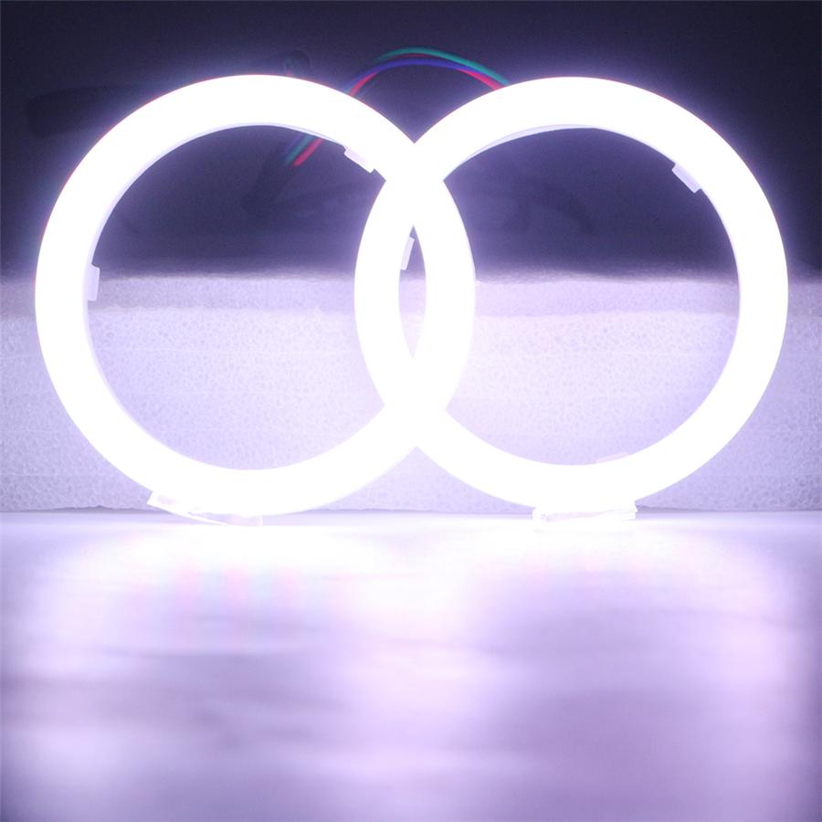 2x 90mm Car Motorcycle LED Angel Eyes Cotton Lights Halo Rings RGB APP Bluetooth