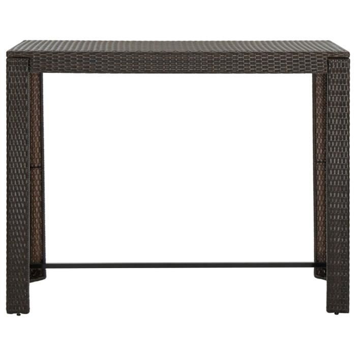 VidaXL Garden Bar Table Brown 140.5x60.5x110.5cm Wicker
