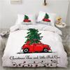 Merry Christmas Duvet Cover Christmas Elk Snowflakes Red Bedding Set Happy New Year Quilt Cover Holiday Gifts Bedroom Decoration