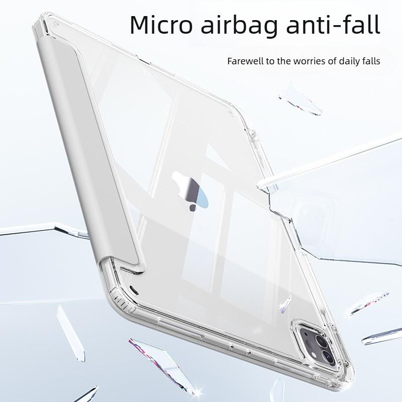 Compatible with 2025 IPad Tablet Case, 10 Pro, 11-inch, Tri-fold Crystal Clear Acrylic IPad Case with Pen Slot